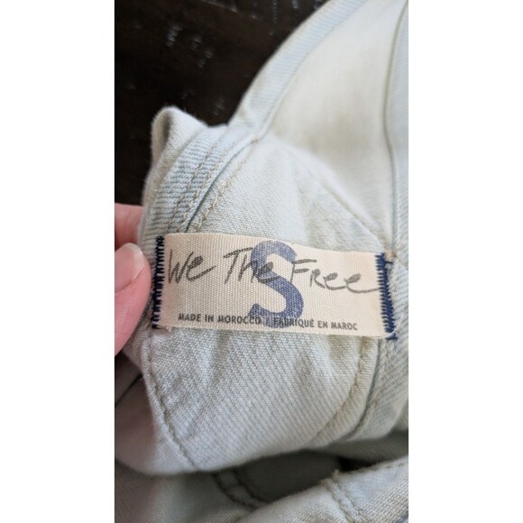 We The Free Ziggy Womens Denim Overalls Sz Small Bleach Bloom Boho Relaxed NWT - Picture 6 of 12